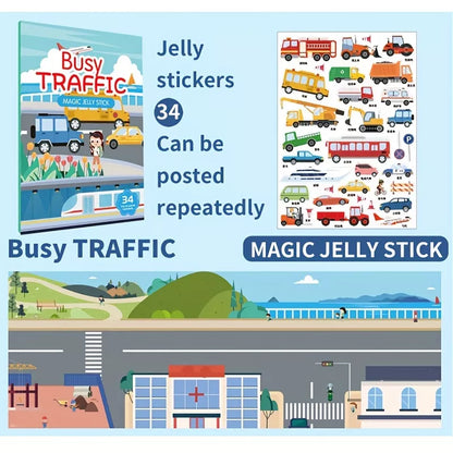 Reusable Jelly Stick-N-Play Stricker Books