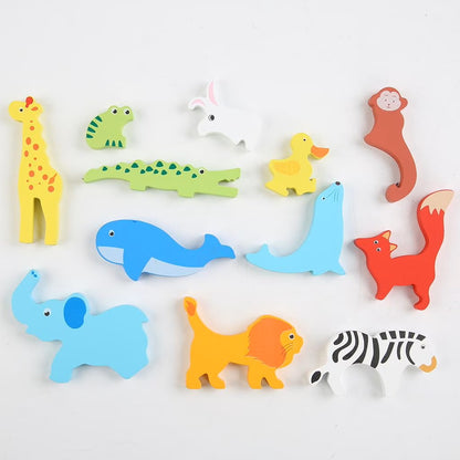 Montessori Wooden Animal Pattern Puzzle Board