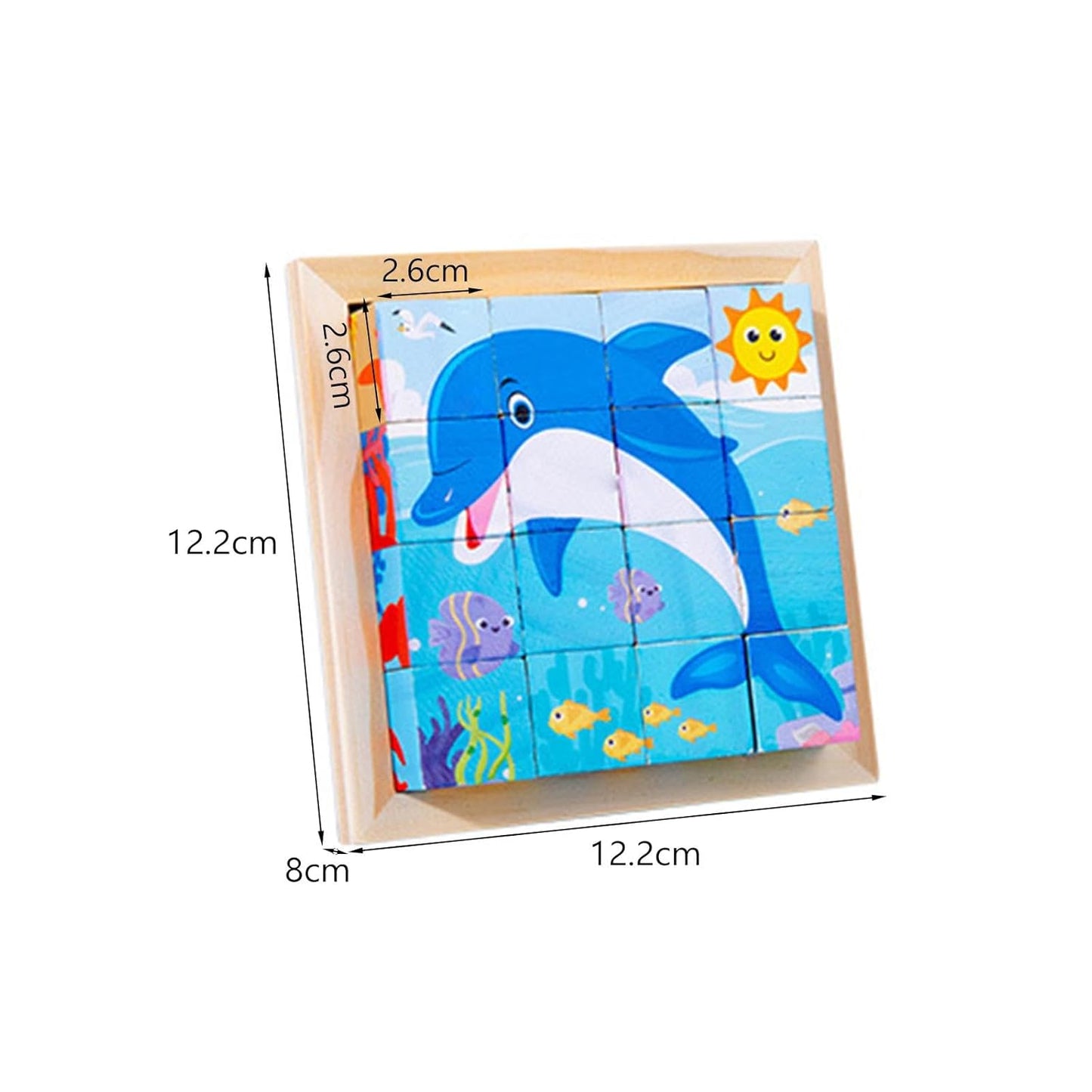 Montessori Wooden Cube Block Puzzle -6IN1