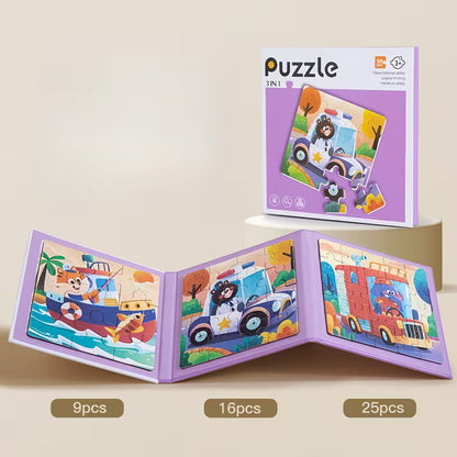 3in1 Mini Magnetic Jigsaw Puzzle Books