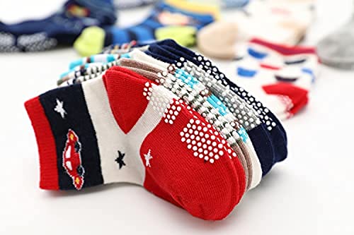 Toddler Non-Slip Socks With Non-Skid Soles - 4 Pairs
