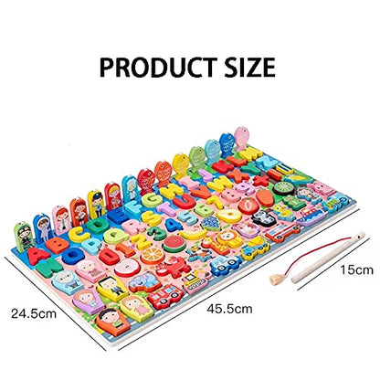 Montessori 6in1 Wooden Educational Puzzle & Sorting Board Toy