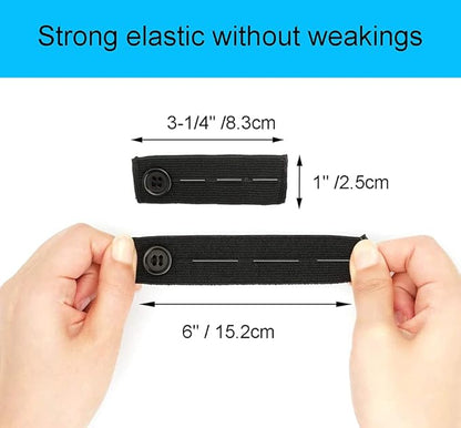 Elastic Waistband Extenders – Adjustable Fit for Pants & Skirts (2-Pack)