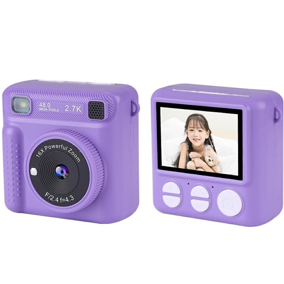 Kids Instant Camera With Built-In Thermal Printer (32GB SD Card Incl)