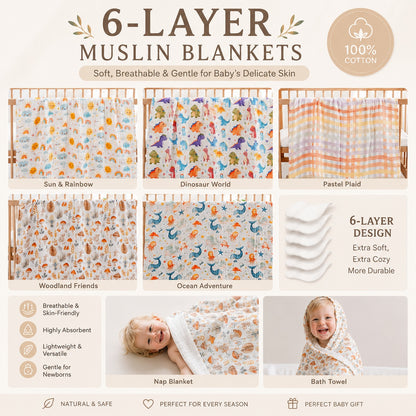 Premium Six-layer Muslin Blanket - 100% cotton