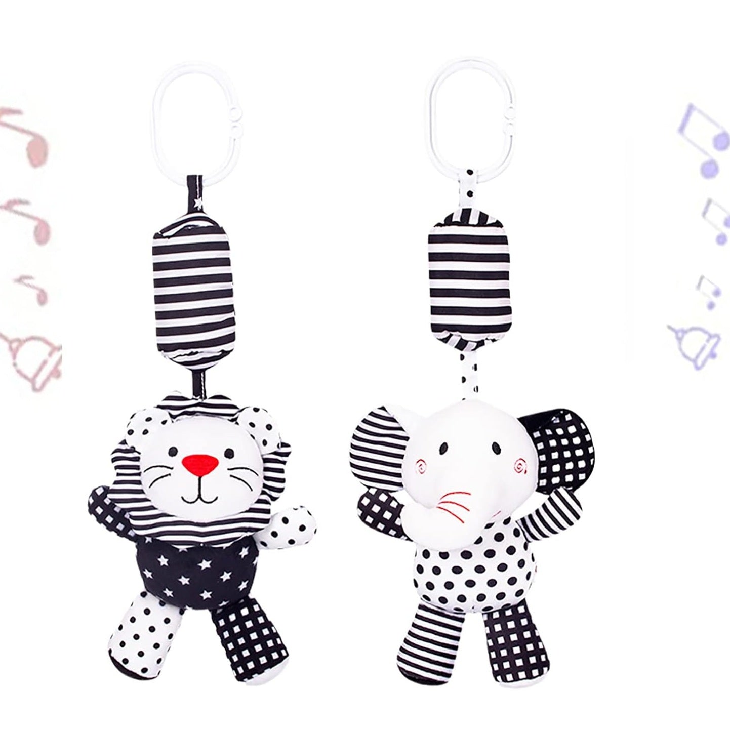 Baby Hanging Black & White Rattle Plush Toys