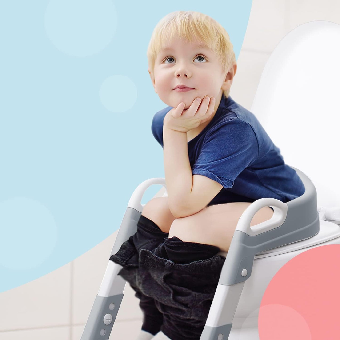 Toddler Adjustable Potty Training Ladder - Grey