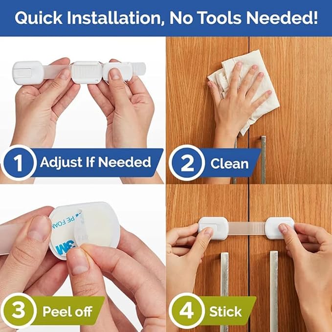 Multi-Purpose Baby Safety Flexi Locks - Pack of 6