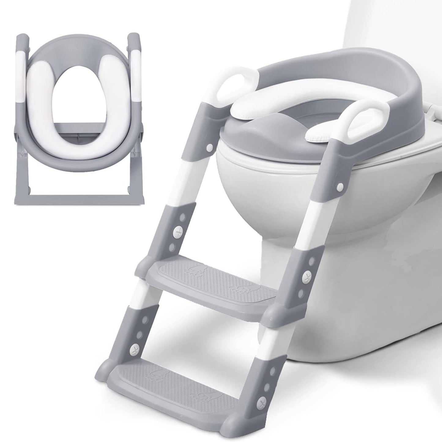 Toddler Adjustable Potty Training Ladder - Grey