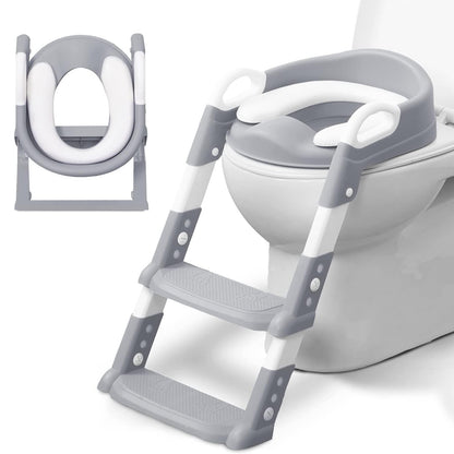 Toddler Adjustable Potty Training Ladder - Grey