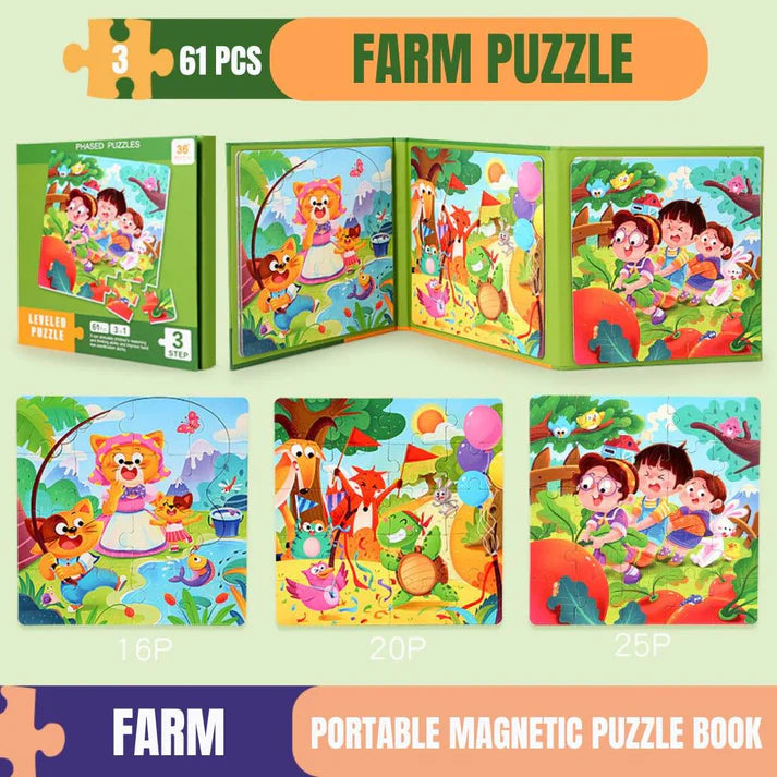 3in1 Magnetic Jigsaw Puzzle Sets - Ages 3+ Years