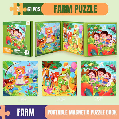 3in1 Magnetic Jigsaw Puzzle Sets - Ages 3+ Years