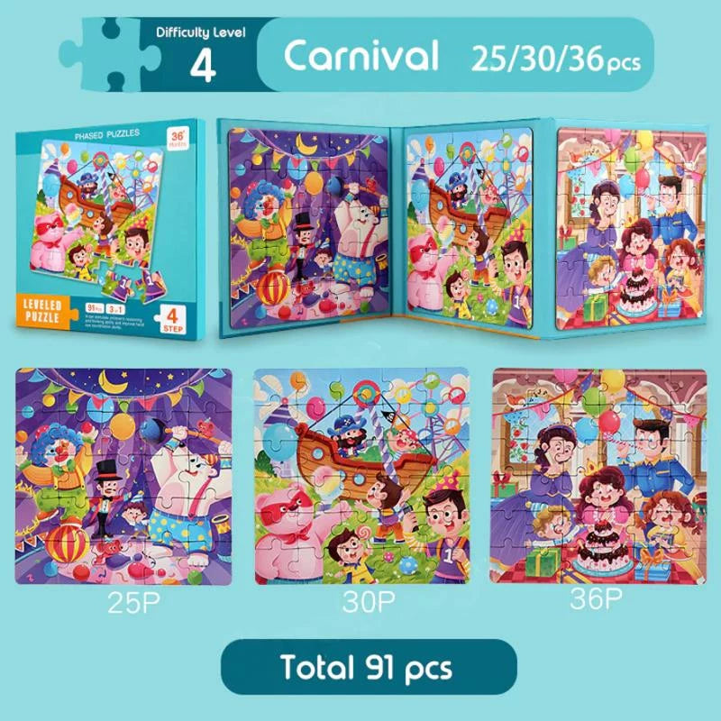 3in1 Magnetic Jigsaw Puzzle Sets - Ages 3+ Years