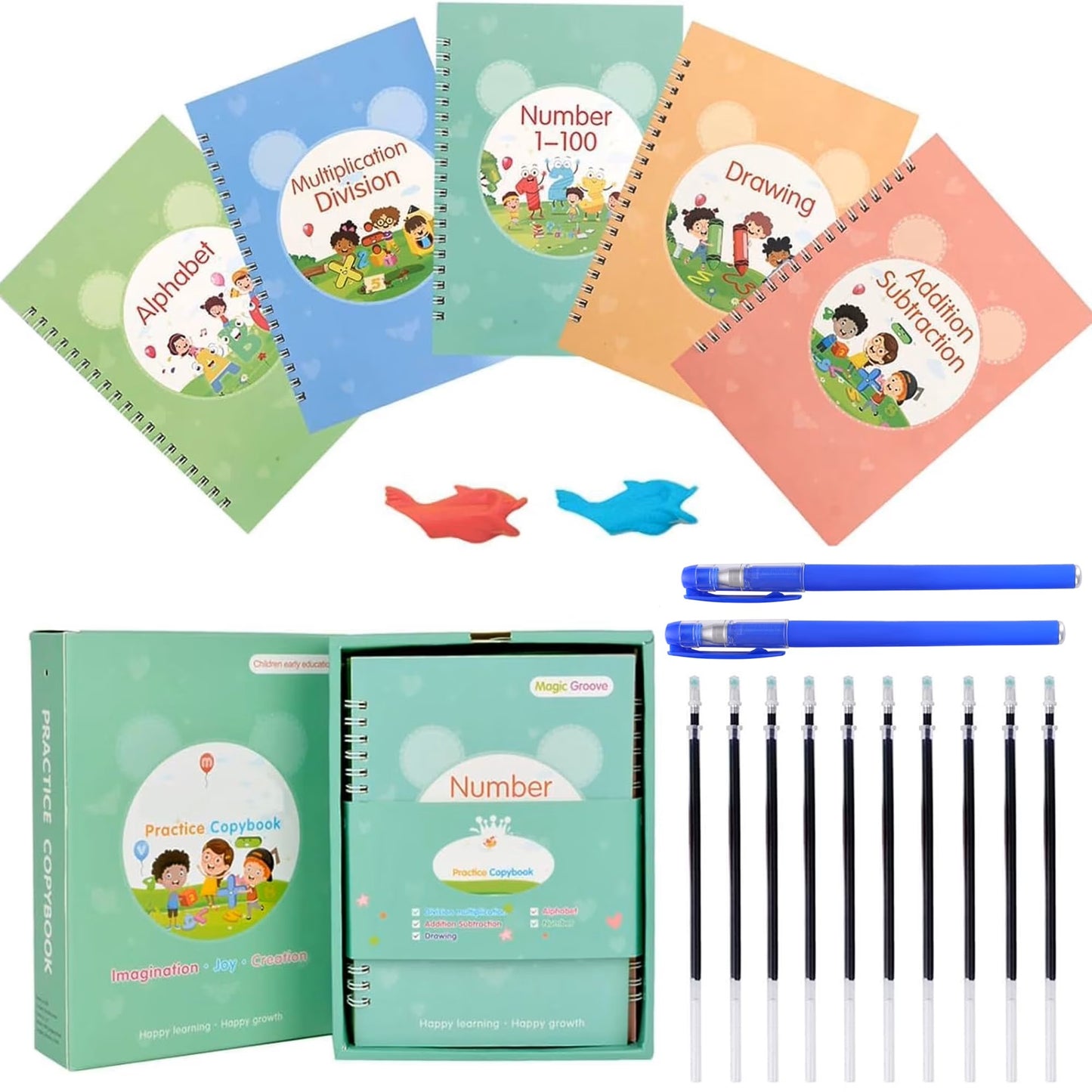 Reusable Pre-School Practice Workbook Series - Set of 5