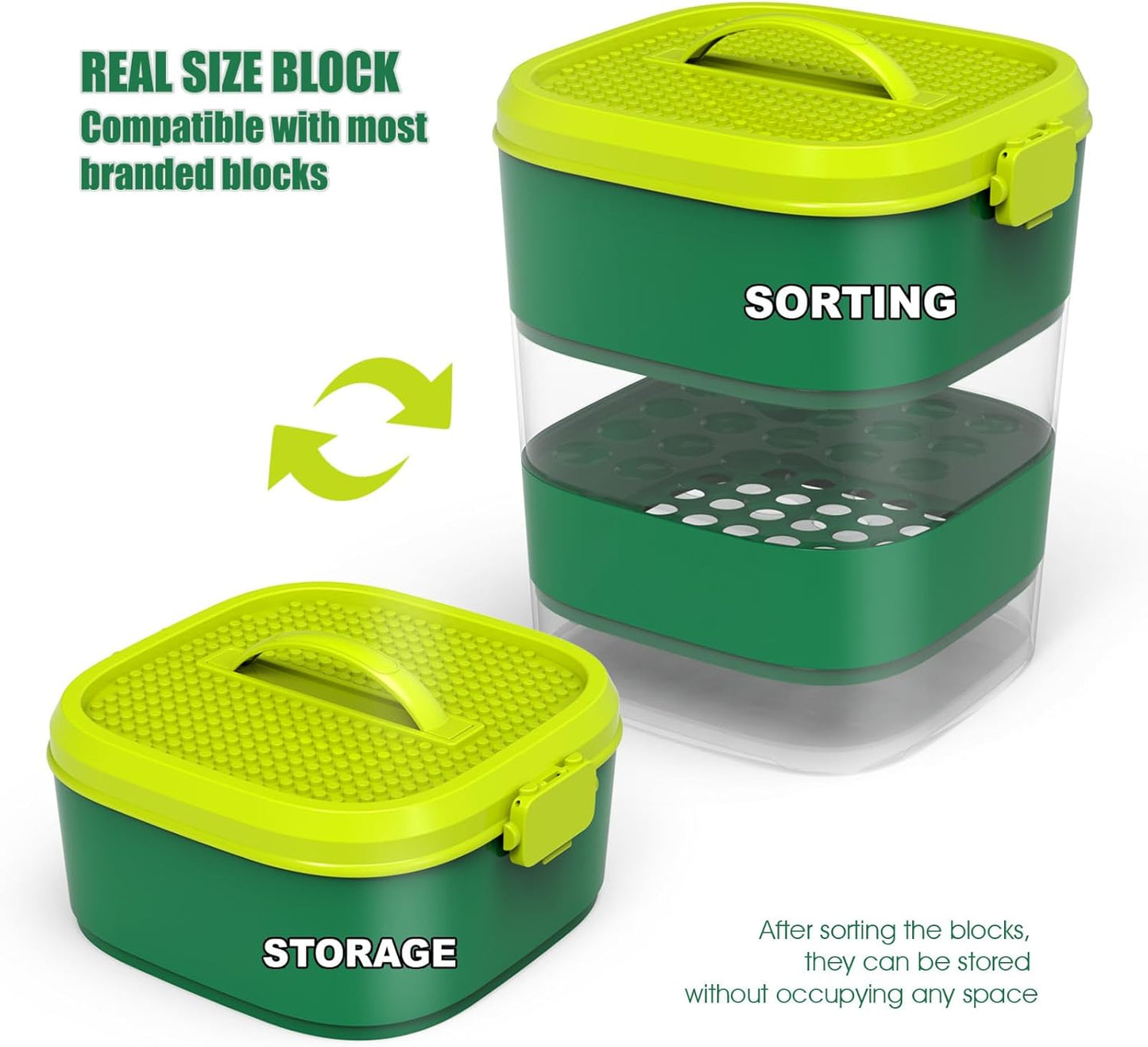 Lego & Building Blocks Sorting & Storage Boxes - Compatible With Classic Sized Blocks