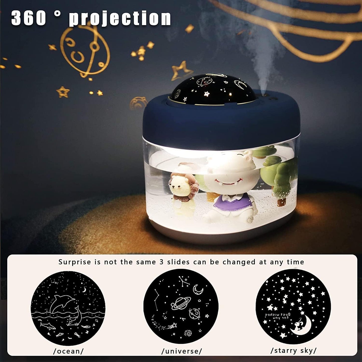 Kids 3IN1 Jungle Humidifier, Nightlight & Star Projector Light