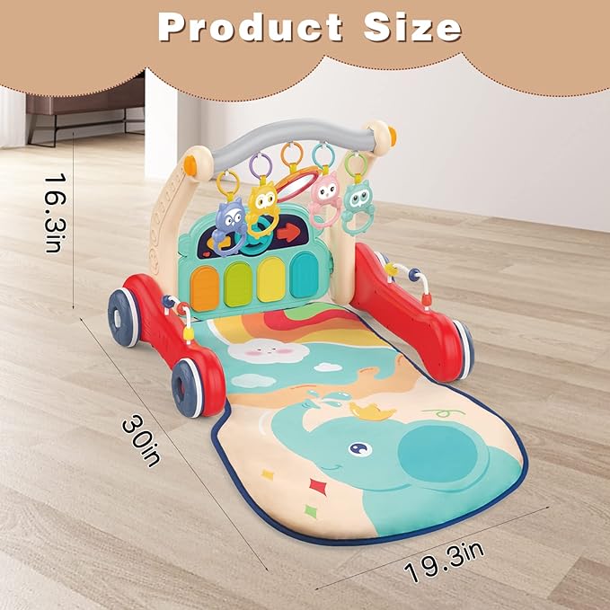 2-IN-1 Piano Play Mat & Baby Walker