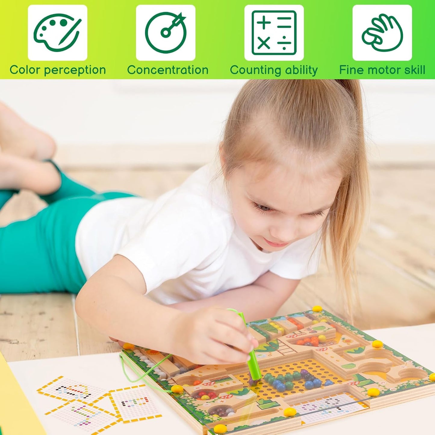 Kids Montessori Magnetic Beads Maze Toy