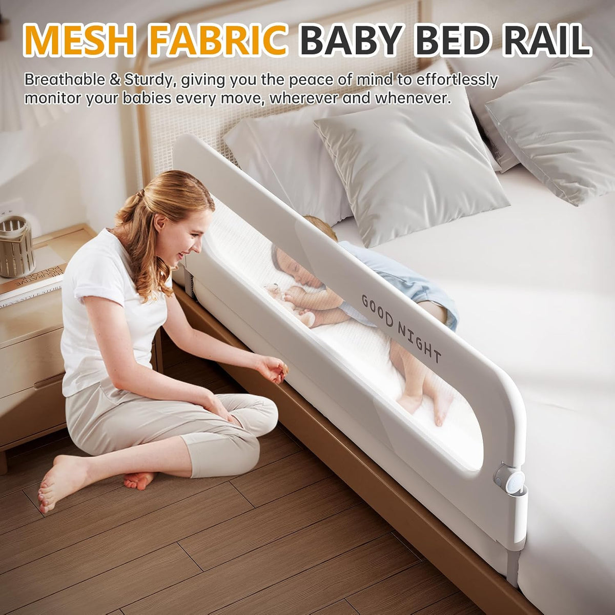 Kids Swing-Down Safety Bed Rail - 1.5 Meter