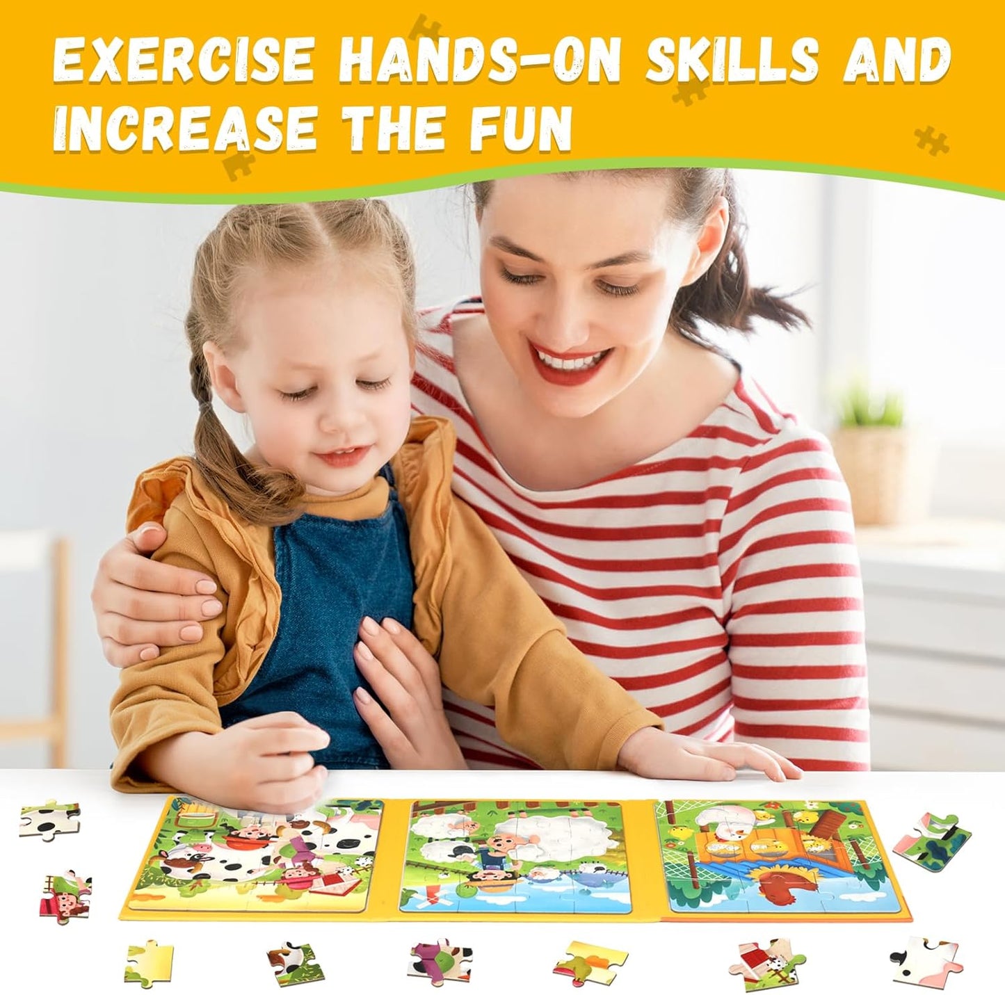 3in1 Magnetic Jigsaw Puzzle Sets - Ages 3+ Years