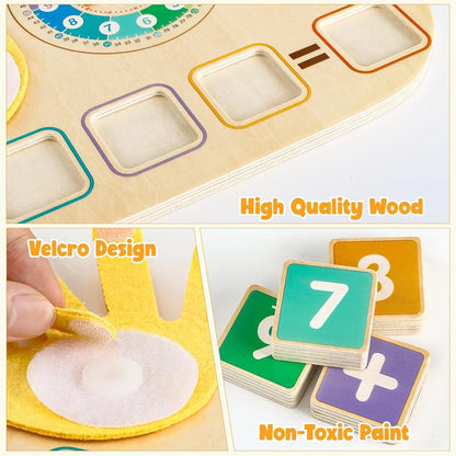 Montessori Preschool Math, Counting & Time Learning Wooden Toy
