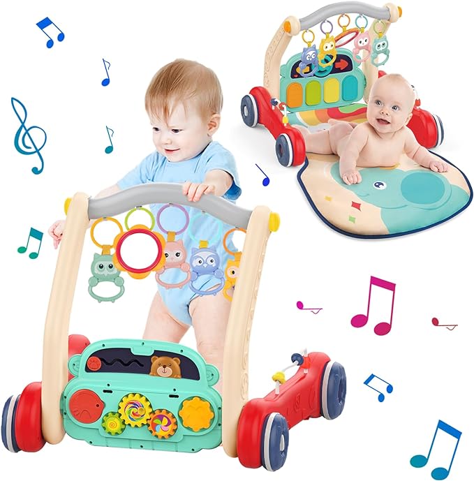 2-IN-1 Piano Play Mat & Baby Walker