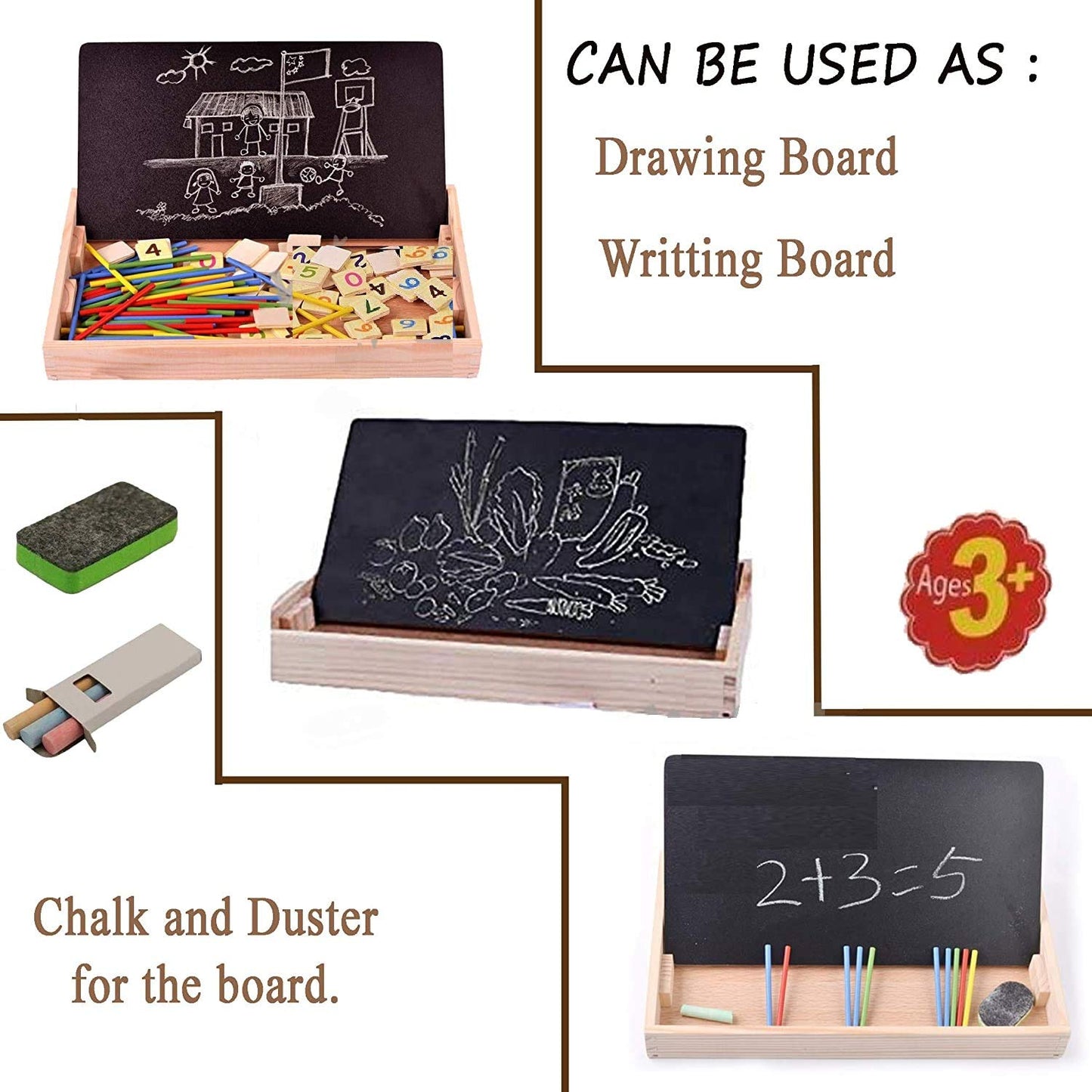 Multifunctional Kids Math & Time Learning Board