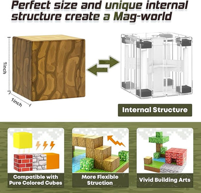 Pixel-Inspired Magnetic Building Blocks