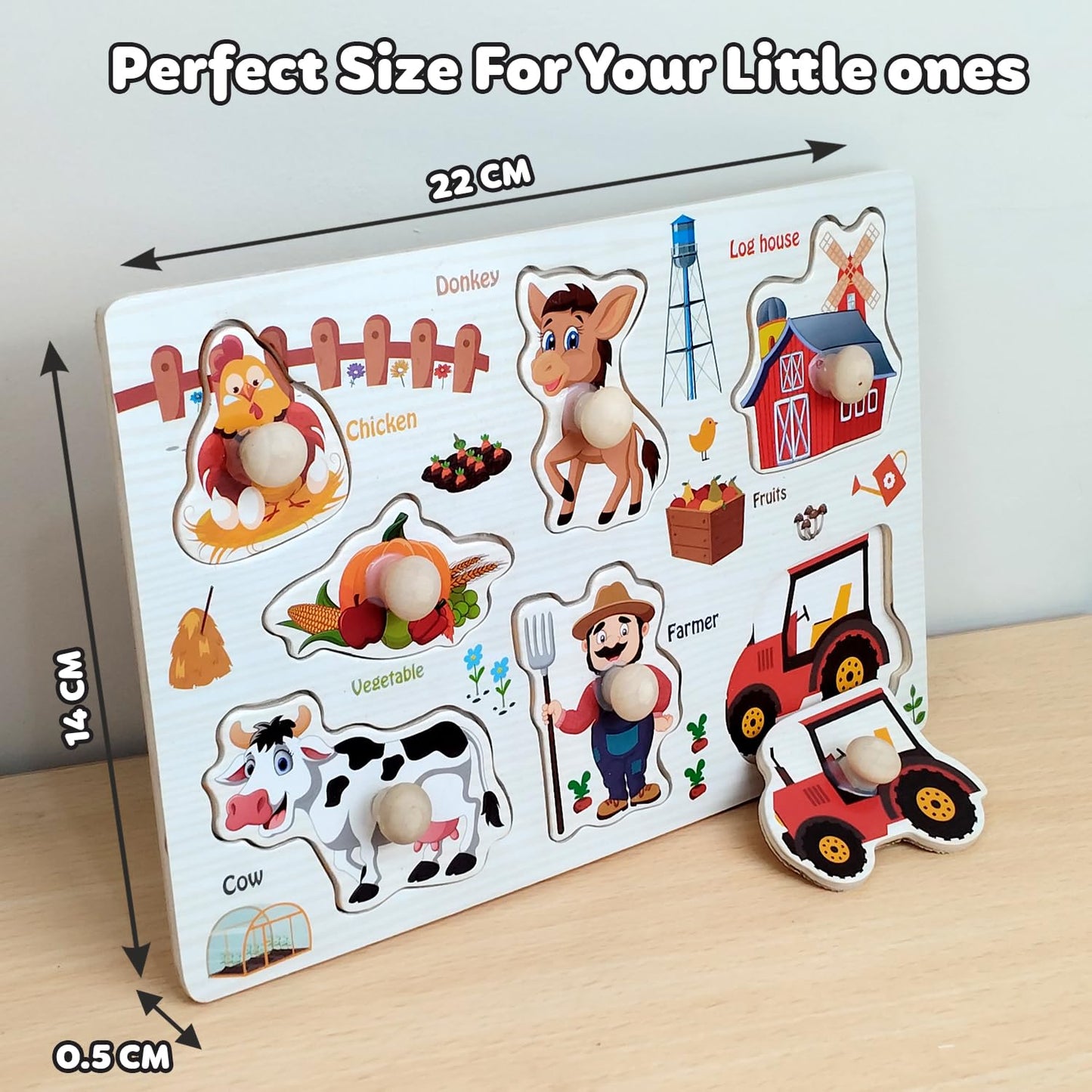 Toddler Wooden Knob Puzzles - Matching Set