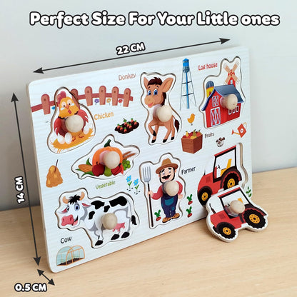 Toddler Wooden Knob Puzzles - Matching Set