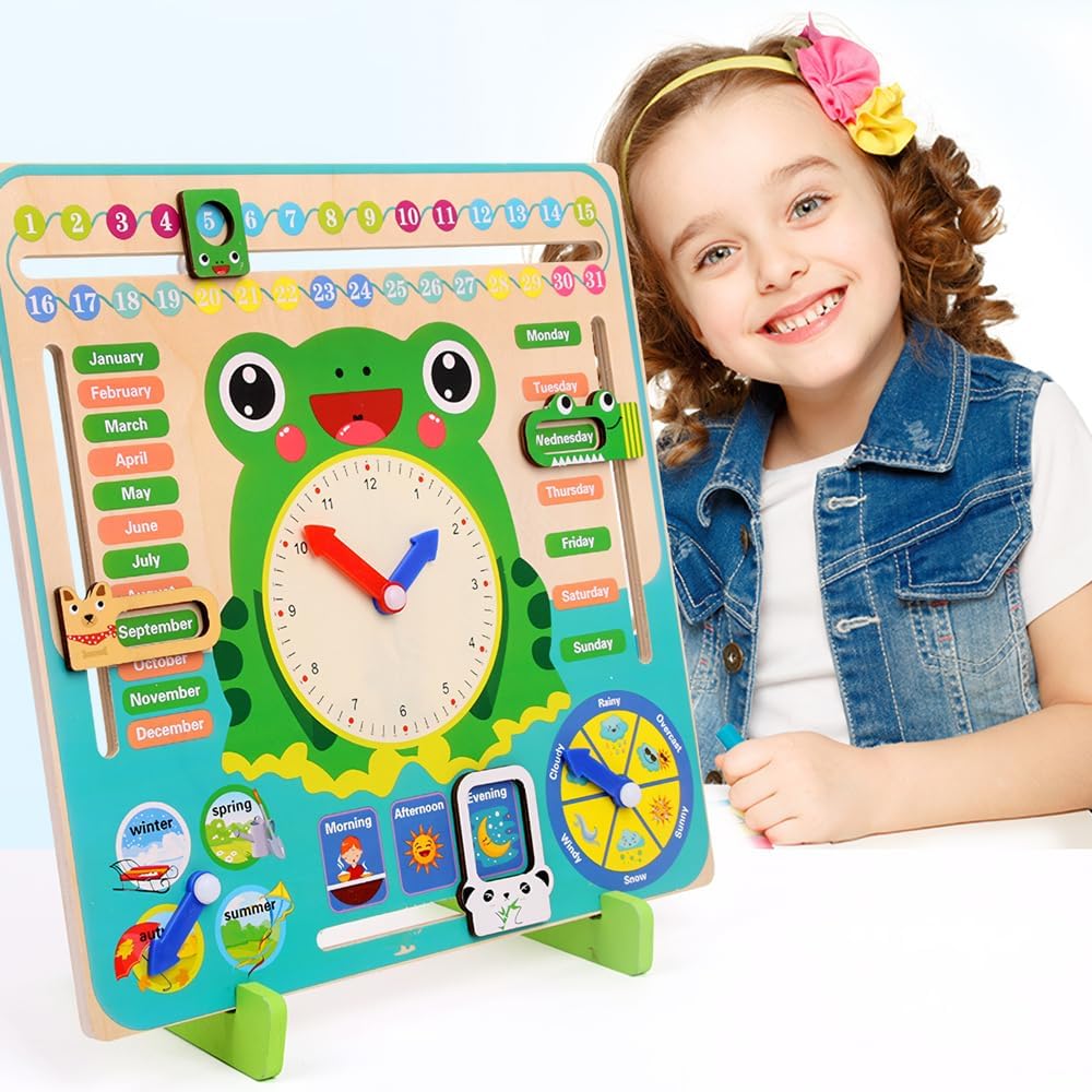 All-in-One Montessori Clock & Calendar for Kids