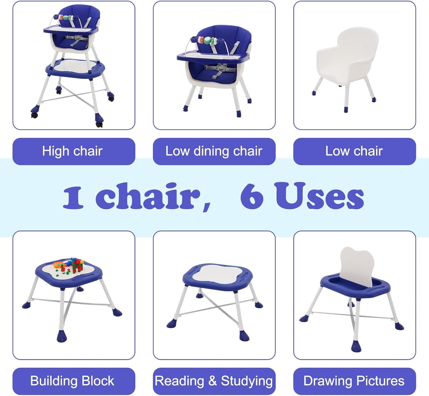 6-IN-1 Multifunctional Baby High Chair