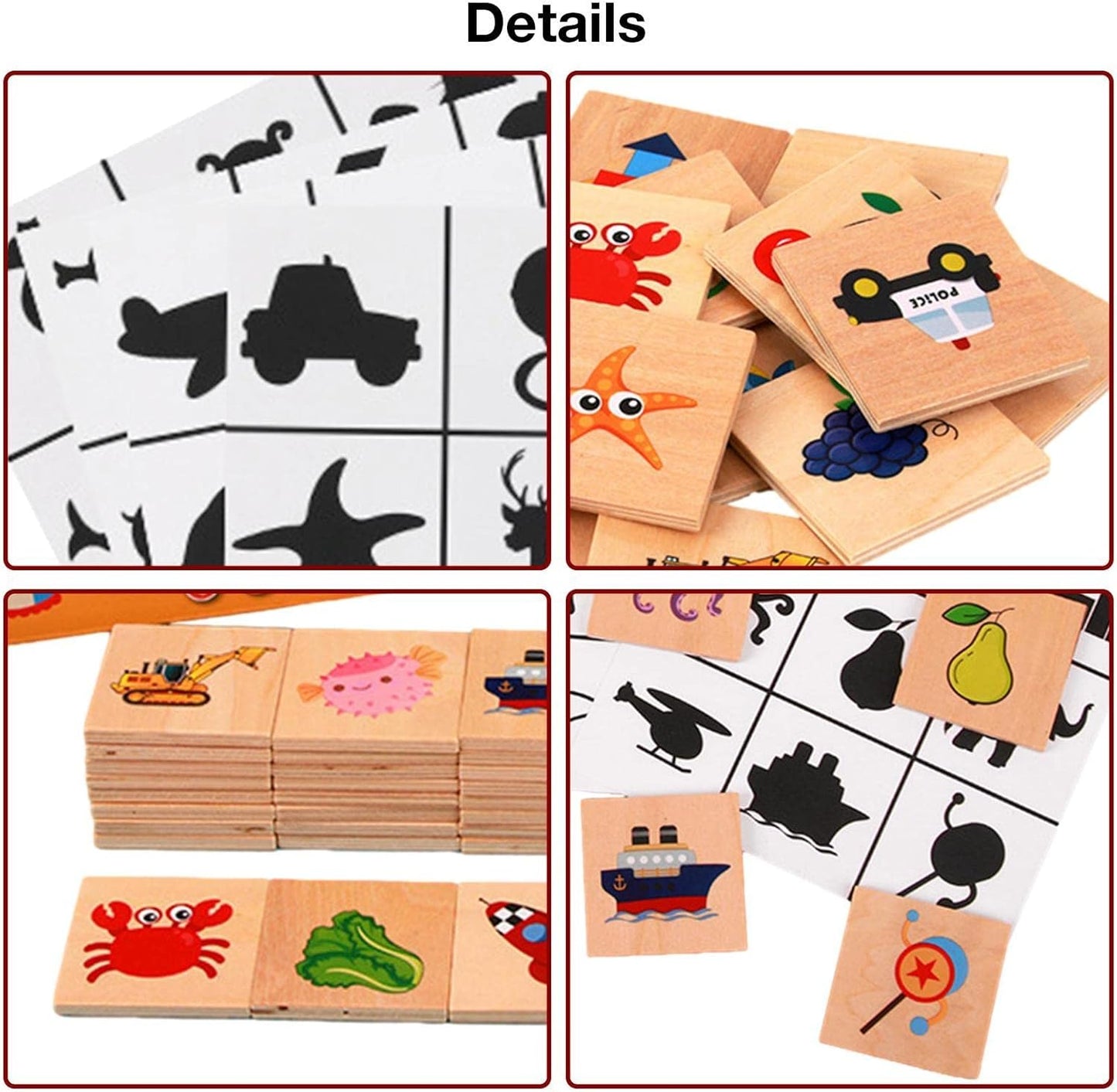 Montessori Shadow Matching Wooden Puzzle Game