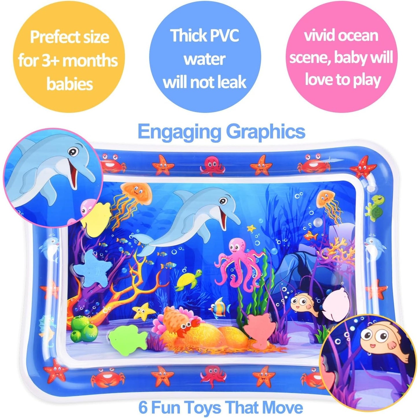 Inflatable Water Baby Tummy Time Mat