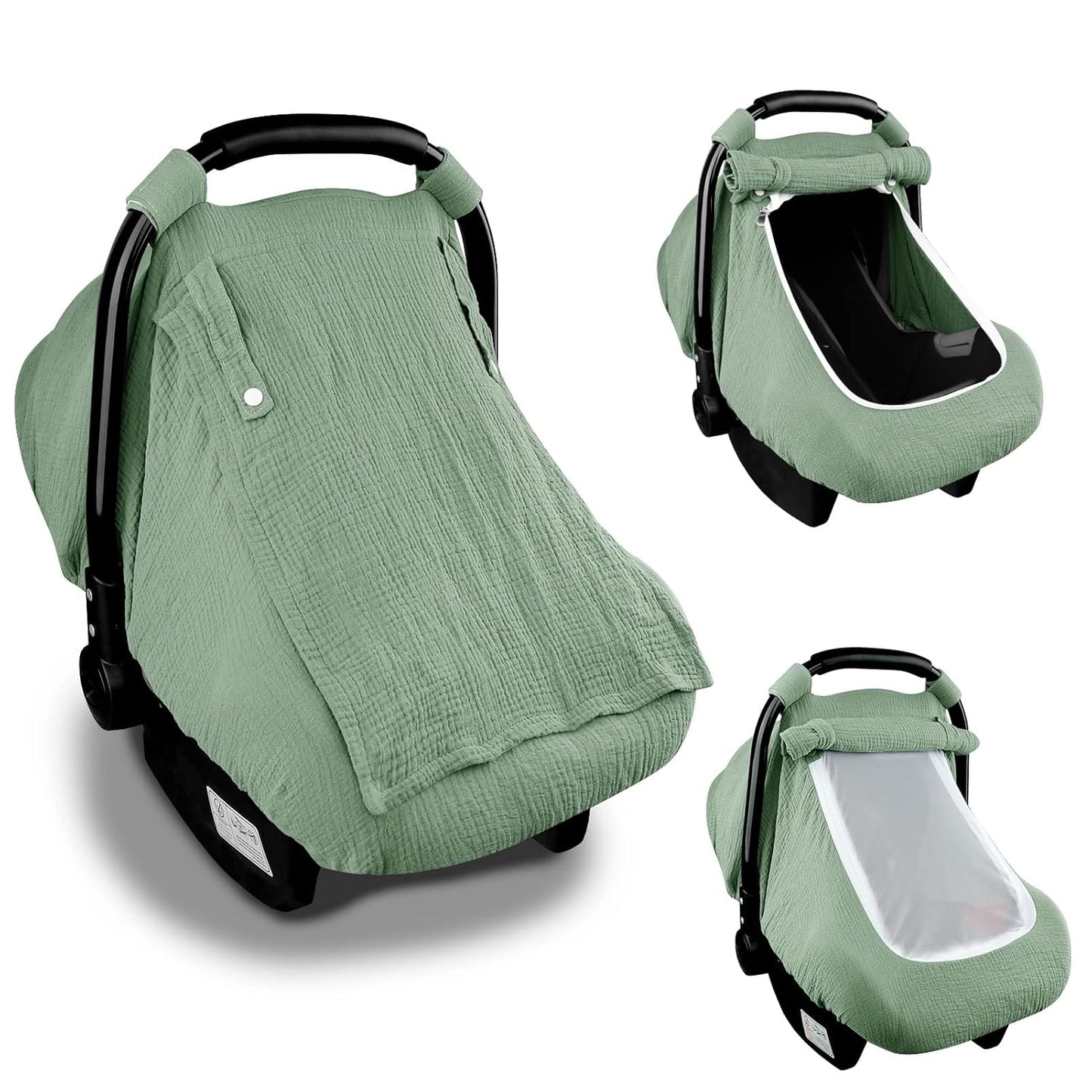 Muslin Baby Car Seat Cover – Breathable 360° Protection