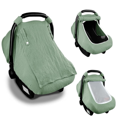 Muslin Baby Car Seat Cover – Breathable 360° Protection