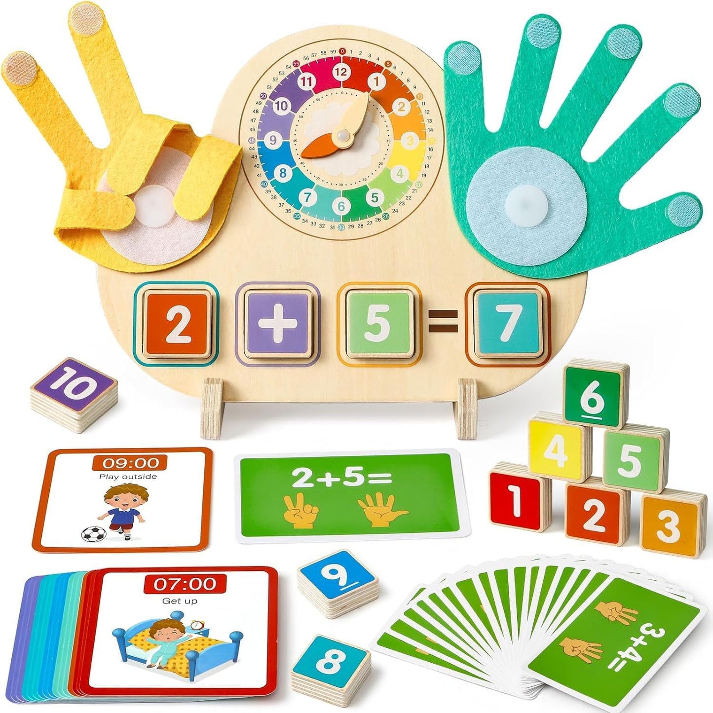 Montessori Preschool Math, Counting & Time Learning Wooden Toy