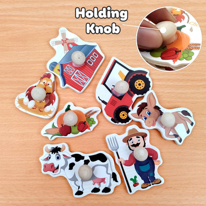 Toddler Wooden Knob Puzzles - Matching Set