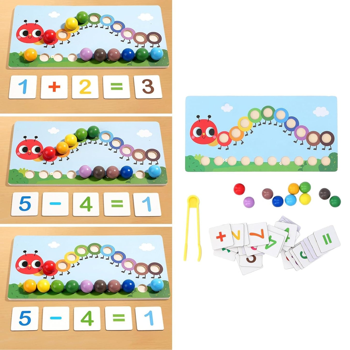 Montessori Caterpillar Math & Color Matching Toy
