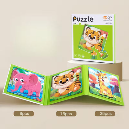 3in1 Mini Magnetic Jigsaw Puzzle Books