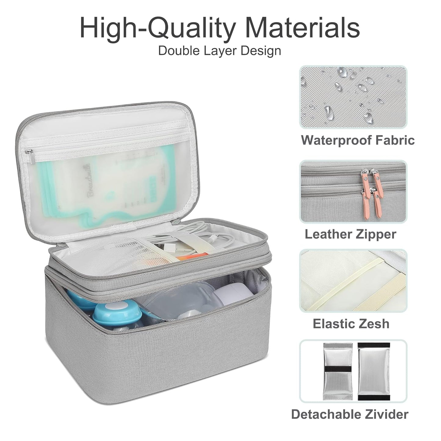 Multipurpose Cooler & Storage Bag - Fits 2 (Two) Hands-Free Breast Pumps
