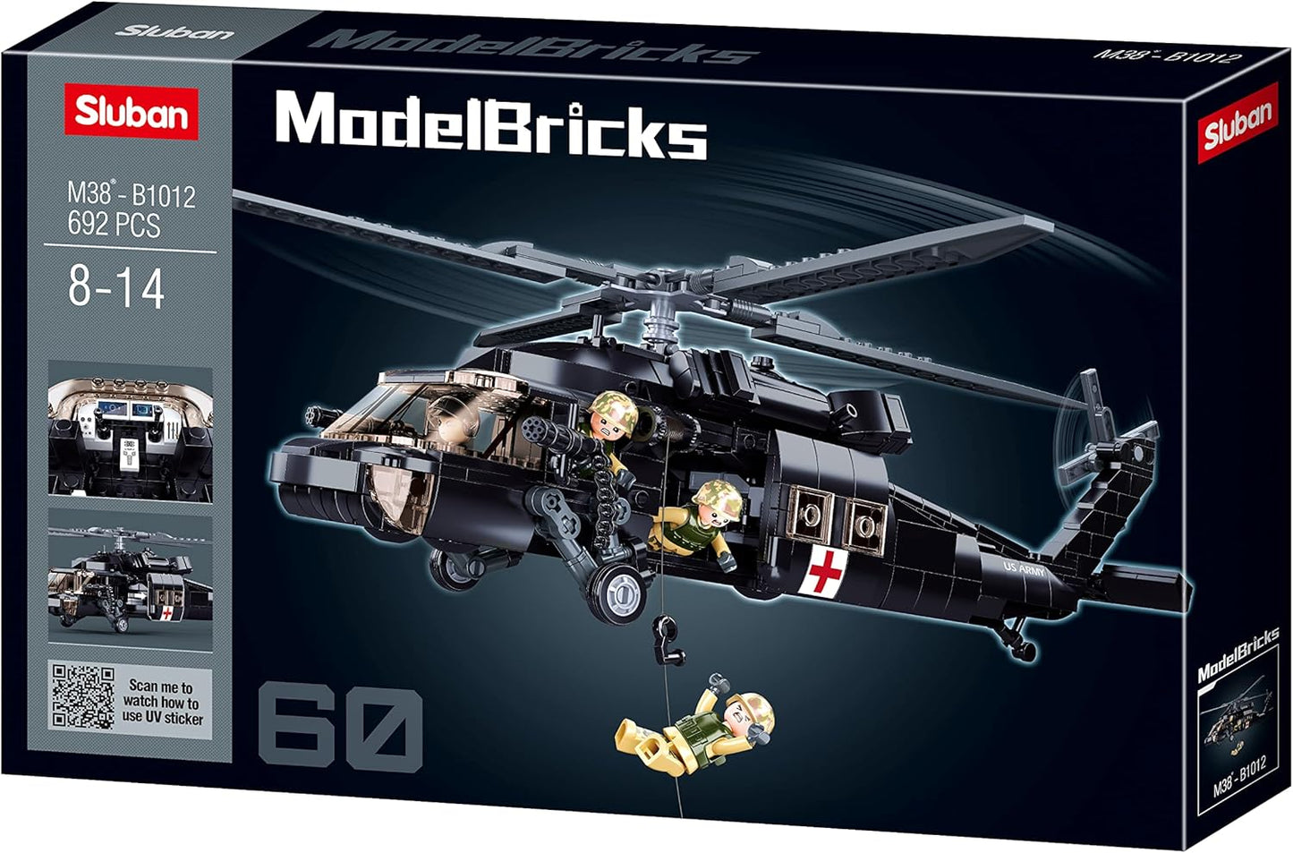 Sluban Building Blocks - Black Hawk Helicopter