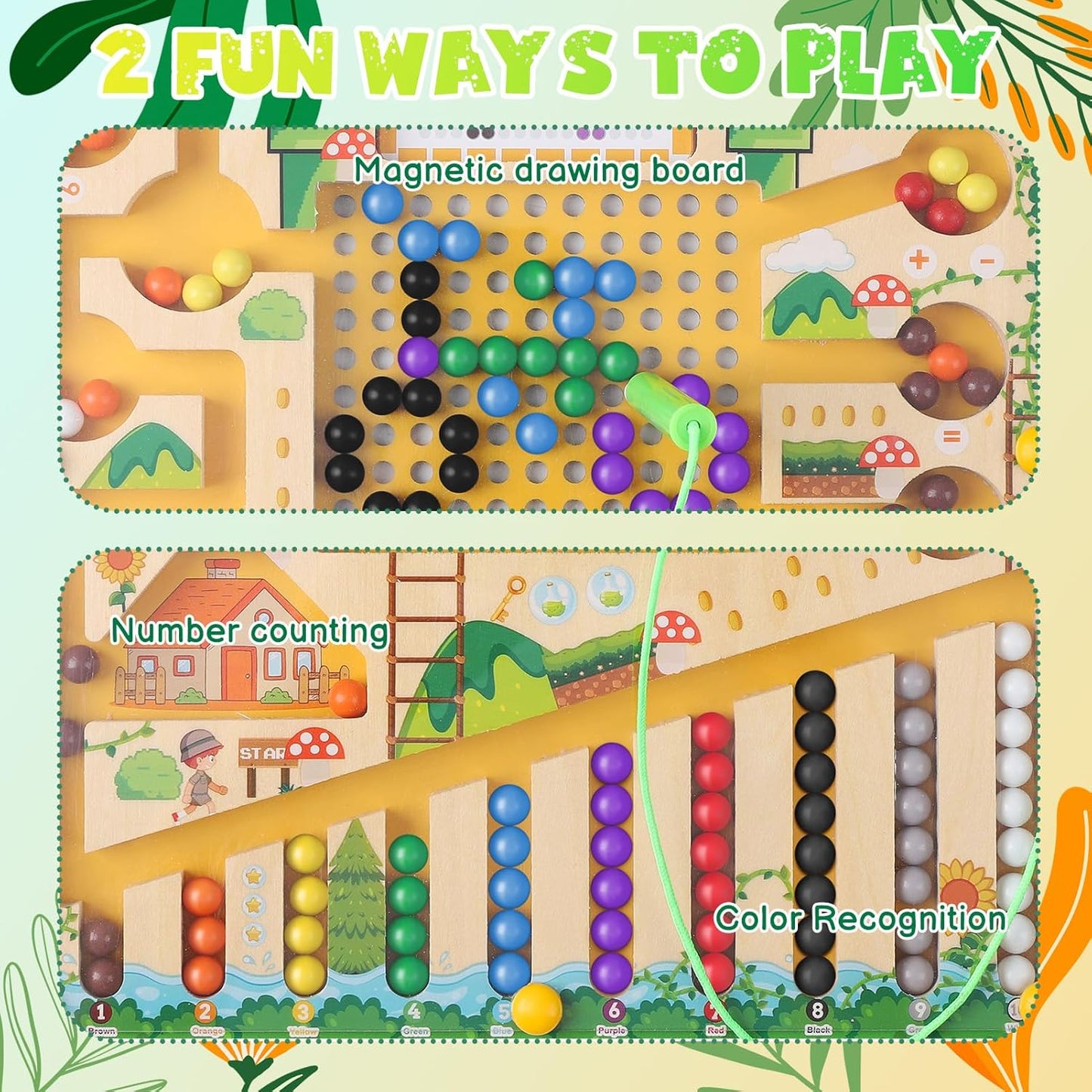 Kids Montessori Magnetic Beads Maze Toy