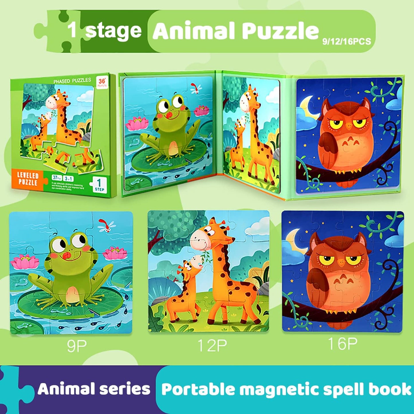 3in1 Magnetic Jigsaw Puzzle Sets - Ages 3+ Years