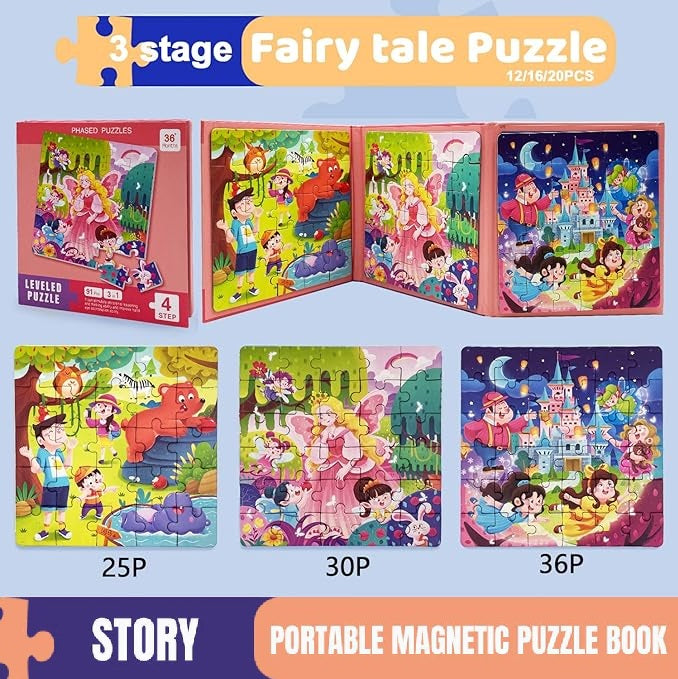 3in1 Magnetic Jigsaw Puzzle Sets - Ages 3+ Years