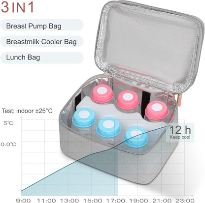 Multipurpose Cooler & Storage Bag - Fits 2 (Two) Hands-Free Breast Pumps