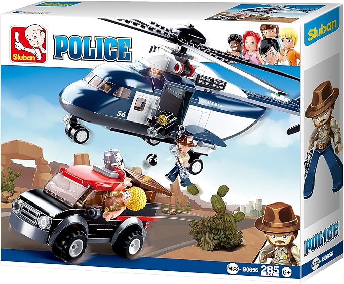 Sluban Building Blocks - Police Helicopter & Villain