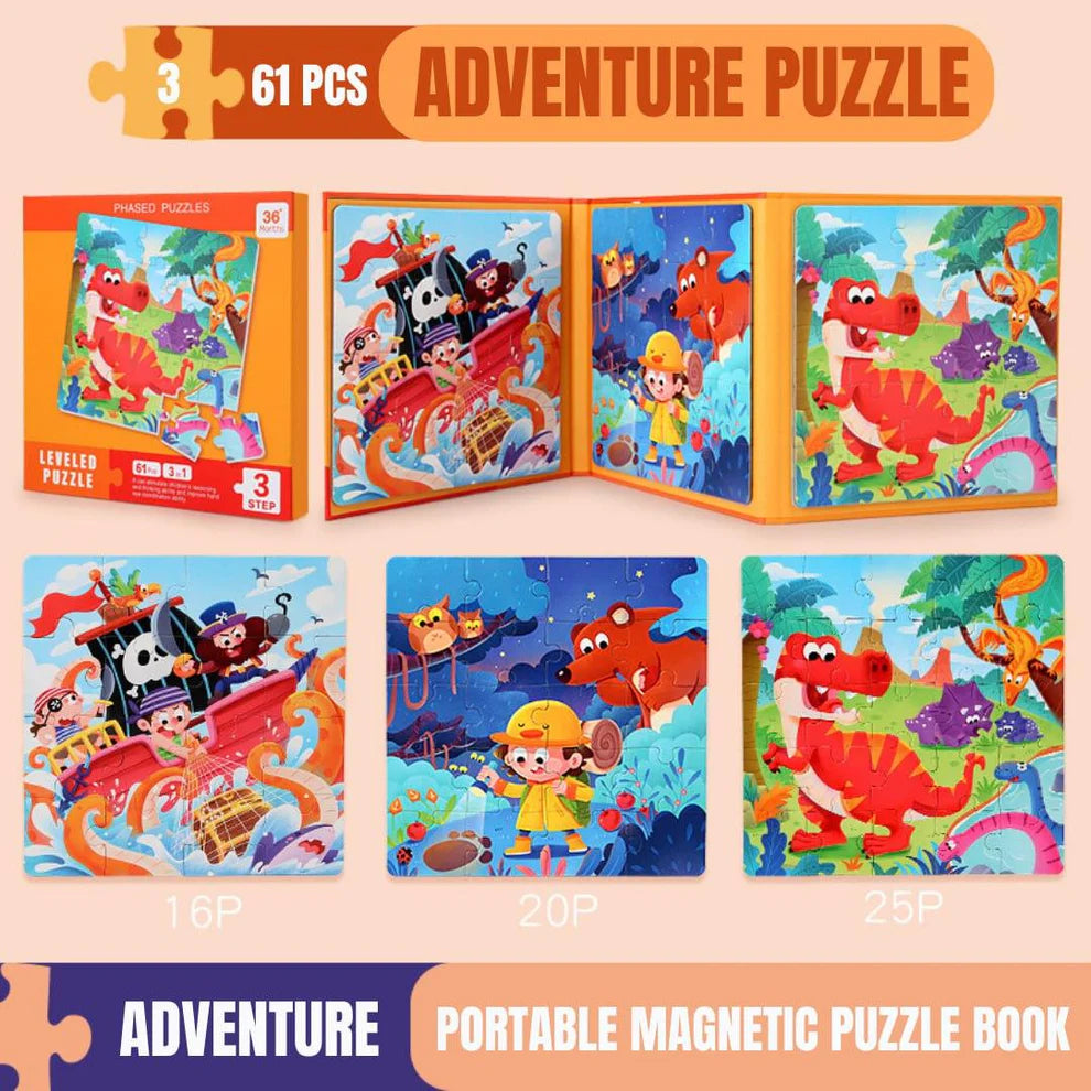 3in1 Magnetic Jigsaw Puzzle Sets - Ages 3+ Years