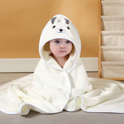 Soft Hooded Baby Bath Towels - Coral Fleece (80cm x 80cm)