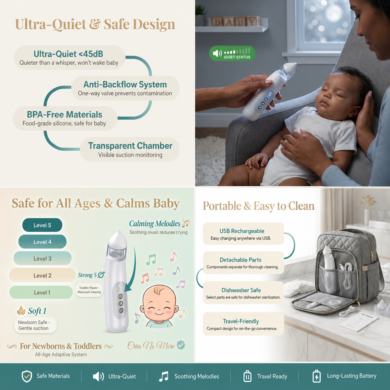 Chai Premium Baby Electric Nasal Aspirator - Effective & Safe Mucus Removal